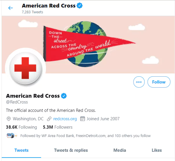 American Red Cross Twitter
