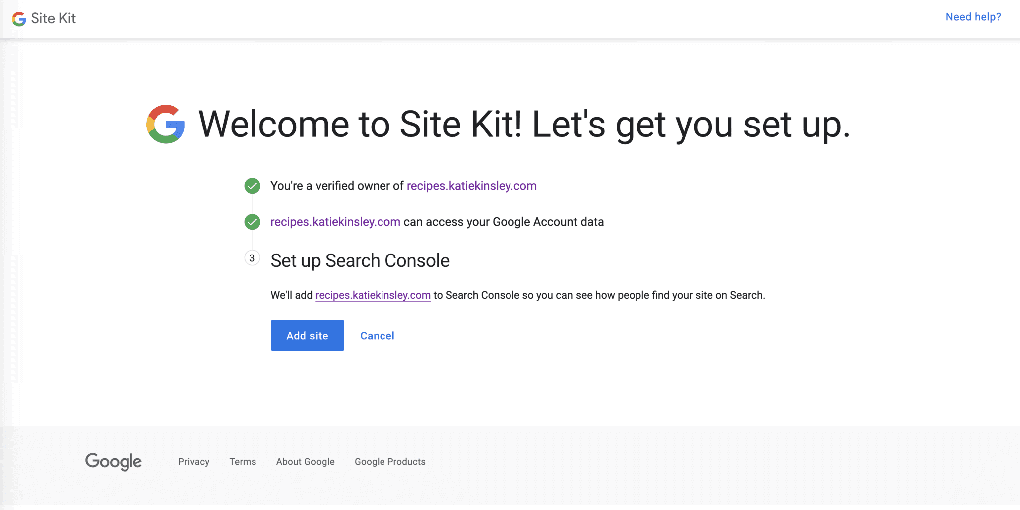 Set up Google Search Console