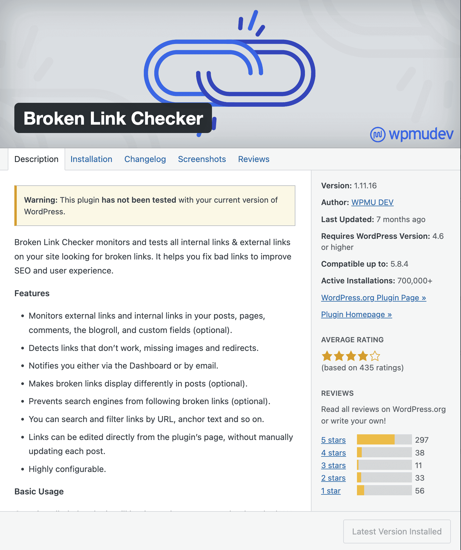 Broken Link Checker Plugin