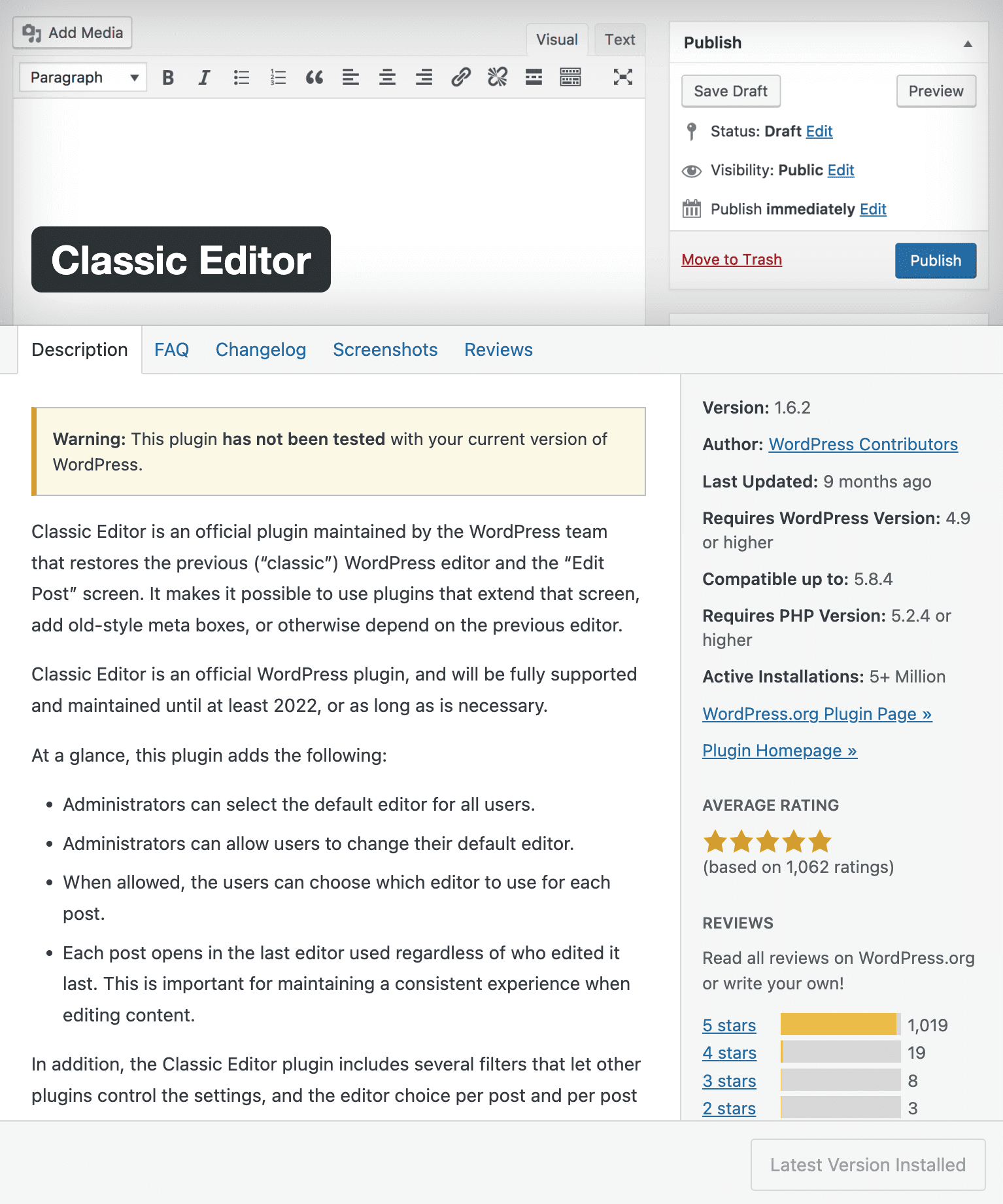 Classic Editor for WordPress
