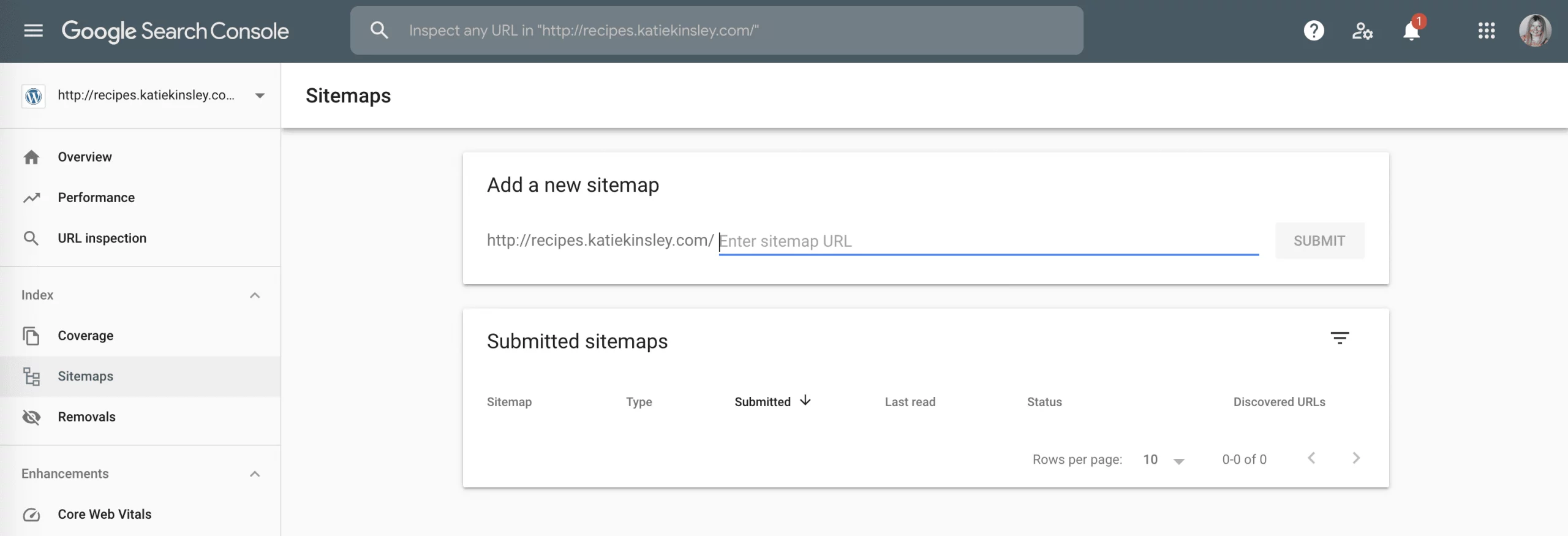 google search console submit sitemap